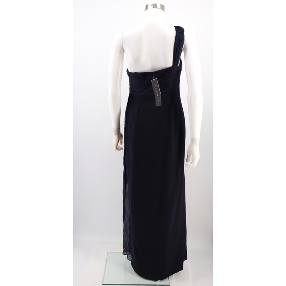 NWT Aidan Mattox Draped One-Shoulder Crepe Gown - Picture 6 of 7